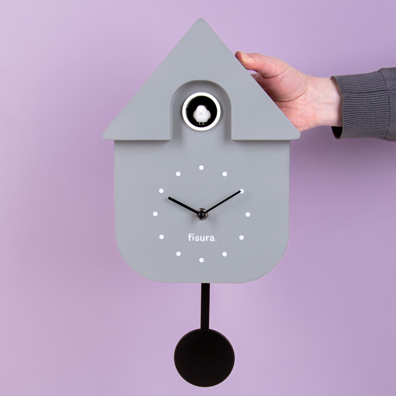 903466-Fisura-Cuckoo-Clock-Grey-and-Black-with-Dial-1